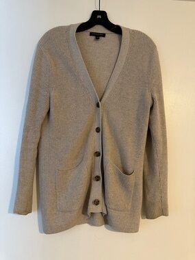 Banana Republic Women's Ribbed V-Neck Cardigan - Taupe